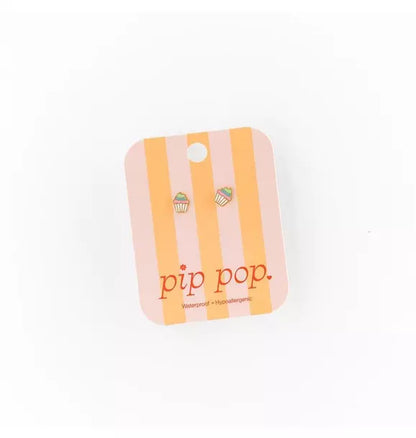 Rainbow Cupcake Stud Earring