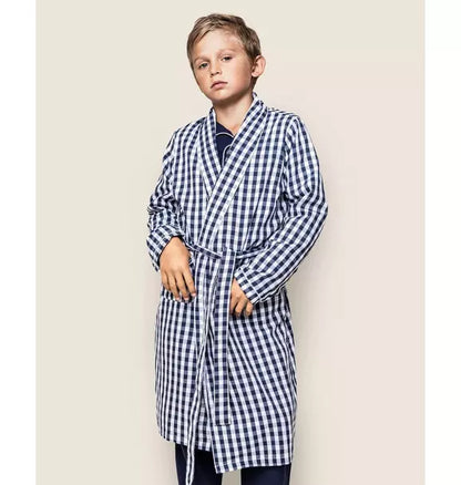Navy Gingham Robe