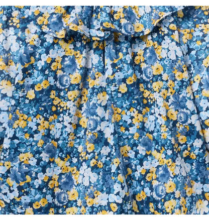 Floral Ruffle Collar Top