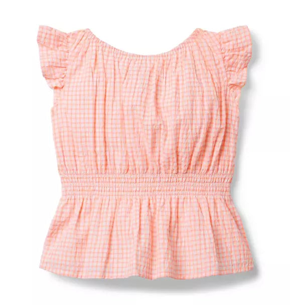 Gingham Peplum Top