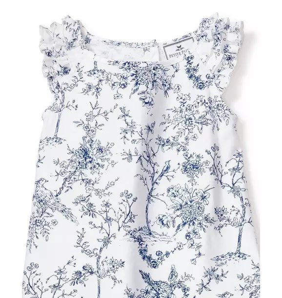 Girl's Twill Amelie Short Set in Blue Timeless Toile