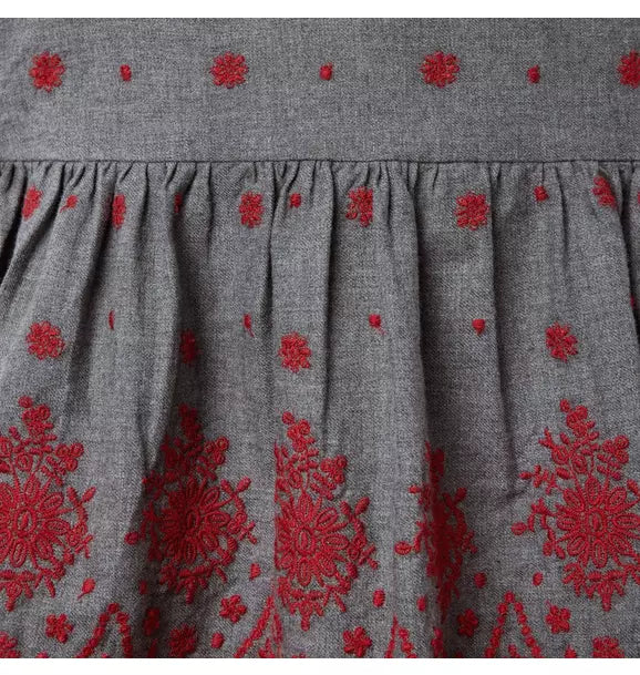 The Festive Floral Embroidered Dress