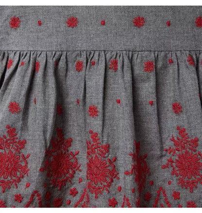 The Festive Floral Embroidered Dress