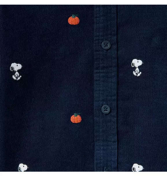 Peanuts Snoopy Embroidered Corduroy Shirt