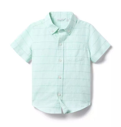 Plaid Linen-Cotton Shirt