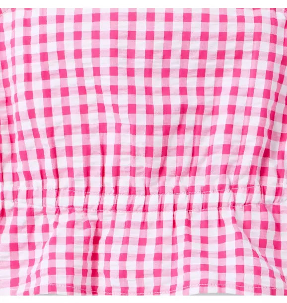 Gingham Peplum Top
