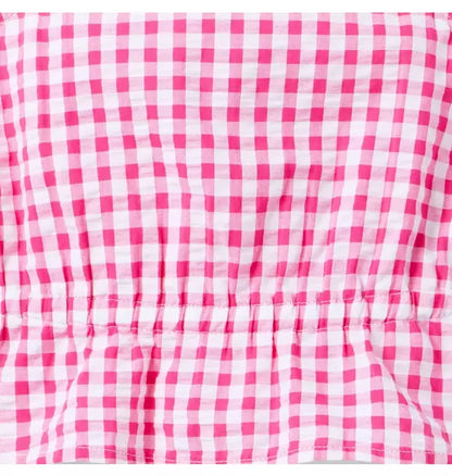 Gingham Peplum Top