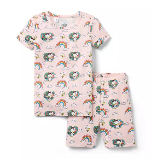 Good Night Short Pajama In Peanuts Snoopy Rainbow