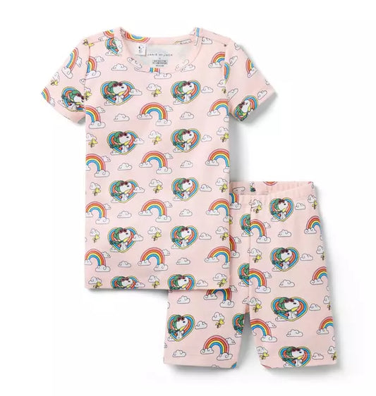 Good Night Short Pajama In Peanuts Snoopy Rainbow
