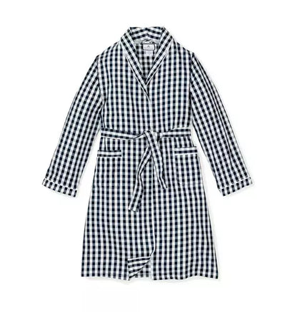 Navy Gingham Robe