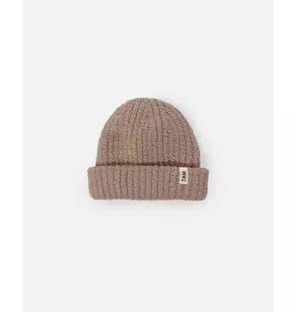 Ribbed Beanie Fuzzy - Taupe