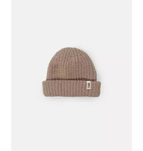 Ribbed Beanie Fuzzy - Taupe