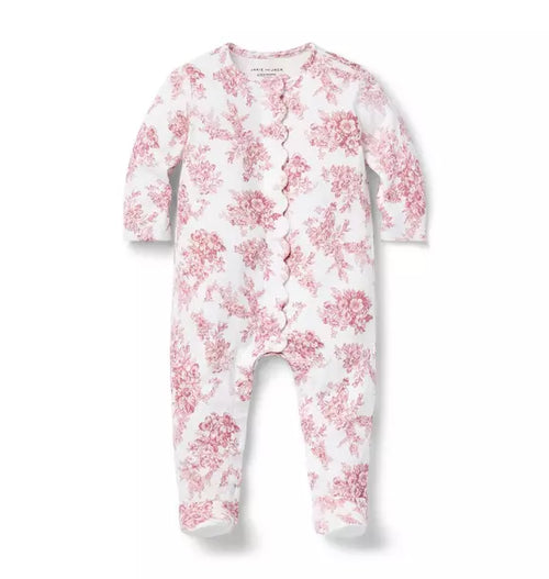 Baby Floral Toile Footed One-Piece