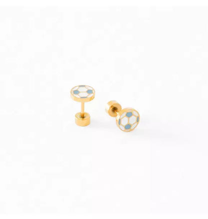 Soccer Ball Stud Earrings