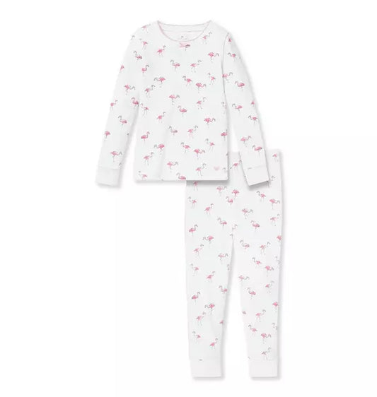 Kids Pima Snug Fit Pajama Set in Flamingos