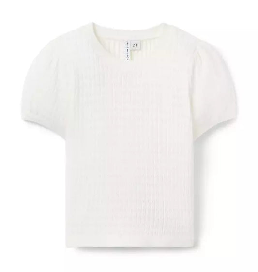 Pointelle Puff Sleeve Top
