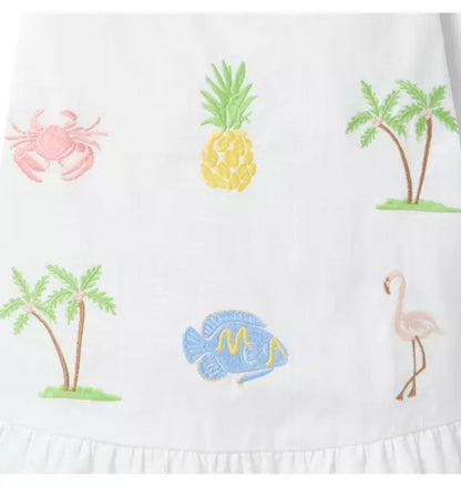 Embroidered Tropical Icon Dress