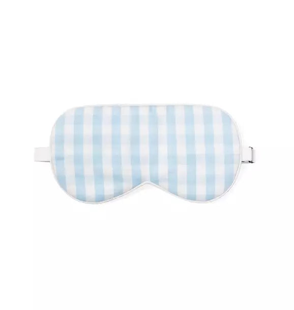 Adult Light Blue Gingham Eye Mask