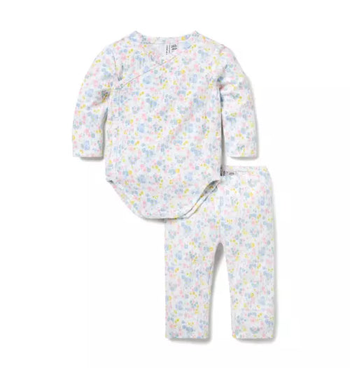Baby Floral Pointelle Wrap Matching Set