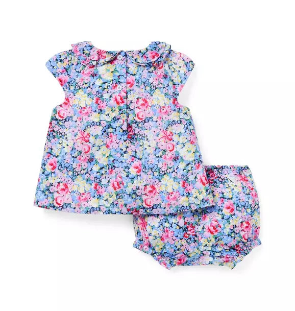 Baby Floral Ruffle Collar Matching Set