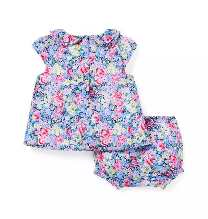 Baby Floral Ruffle Collar Matching Set