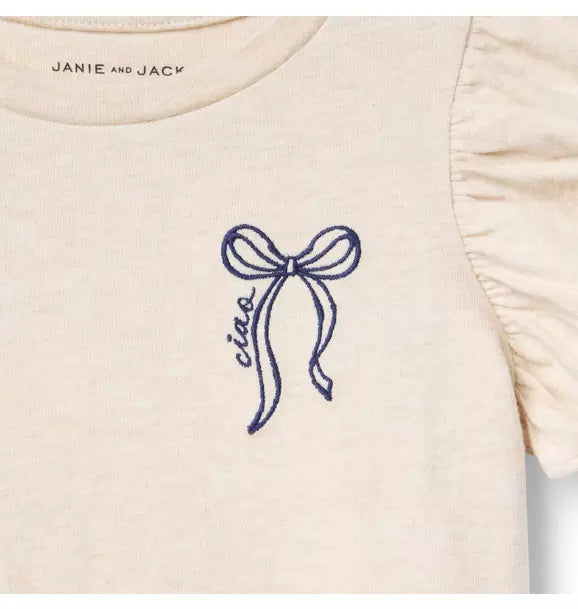 Ciao Bow Flutter Sleeve Top