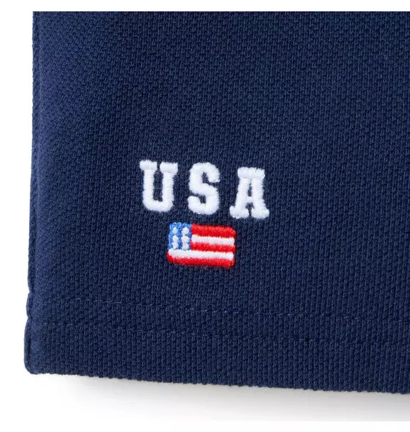 Embroidered USA Pique Short