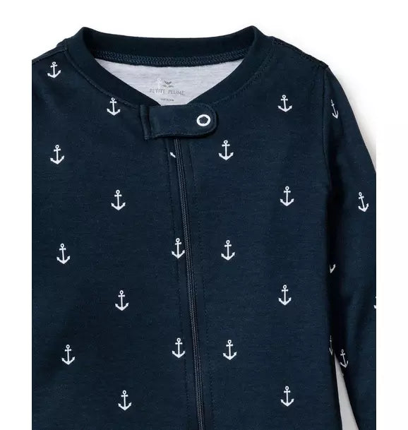 Baby's Pima Romper in Portsmouth Anchors