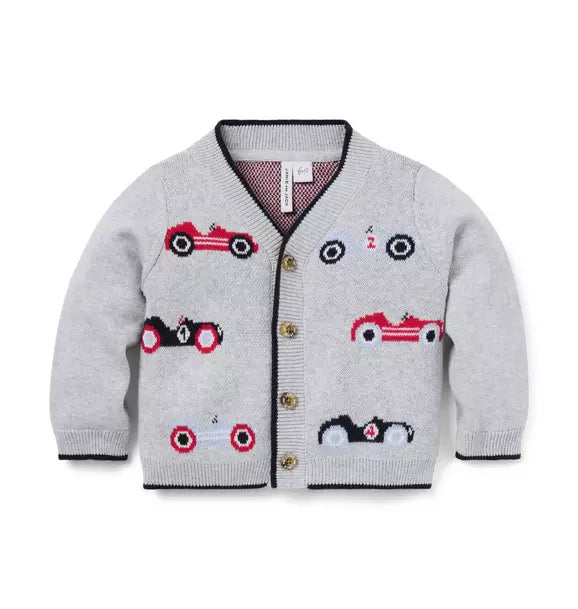 Baby Race Car Cardigan