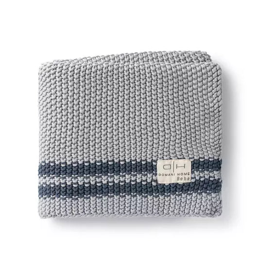 Marici Cool Blue Striped Baby Blanket