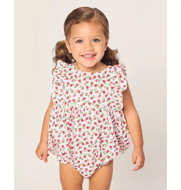 Infants Ruffled Romper in Petite Petals