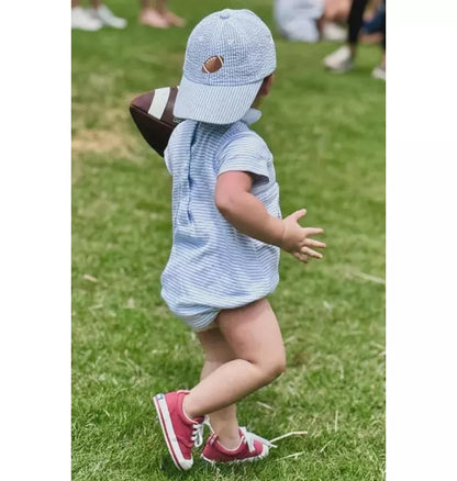 Football Seersucker Baseball Hat