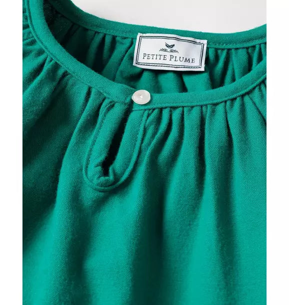 Children's Delphine Nightgown in Green Flannel