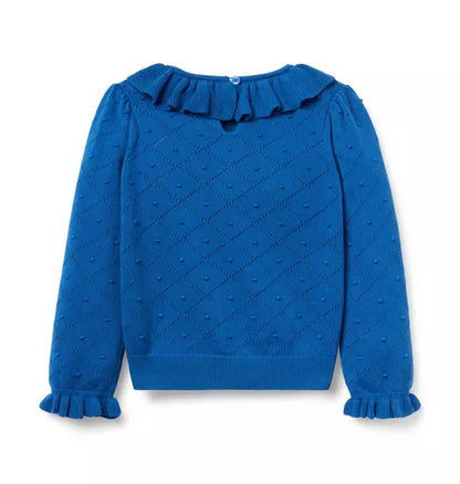 Textured Ruffle Collar Sweater
