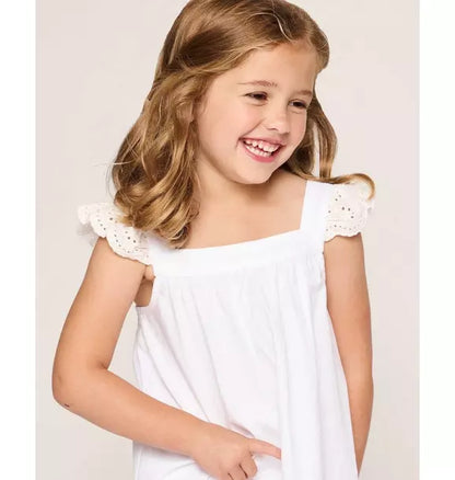 Girl's Twill Clara Nightgown in White