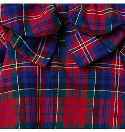 The Tartan Collar Bow Top