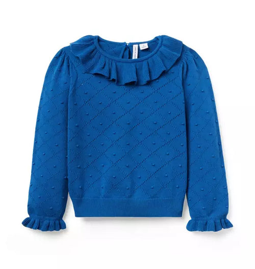 Textured Ruffle Collar Sweater