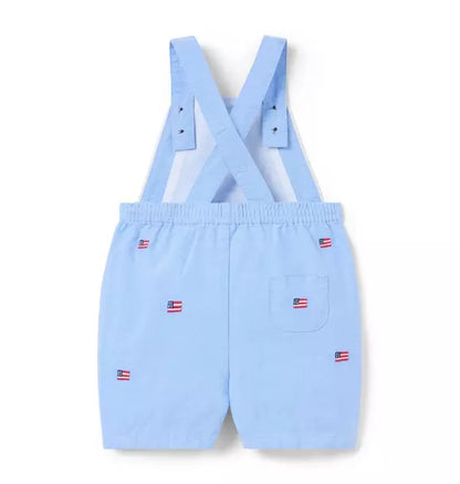 Baby Embroidered Flag Oxford Overall