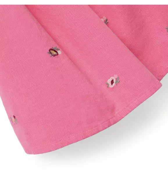 The Floral Embroidered Corduroy Dress