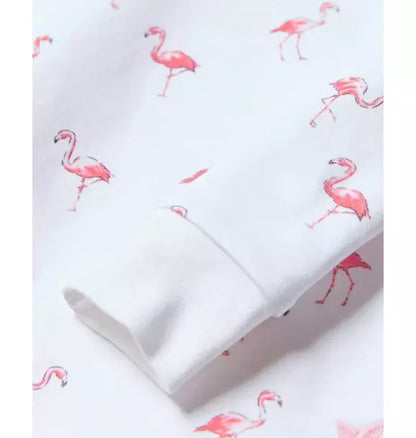 Kids Pima Snug Fit Pajama Set in Flamingos