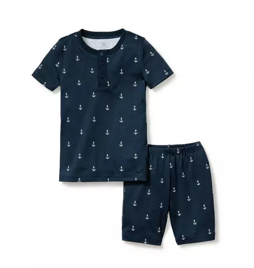 Kid's Snug Fit Short Pajama Set in Portsmouth Anchors