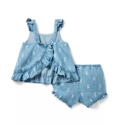 Baby Pineapple Ruffle Matching Set