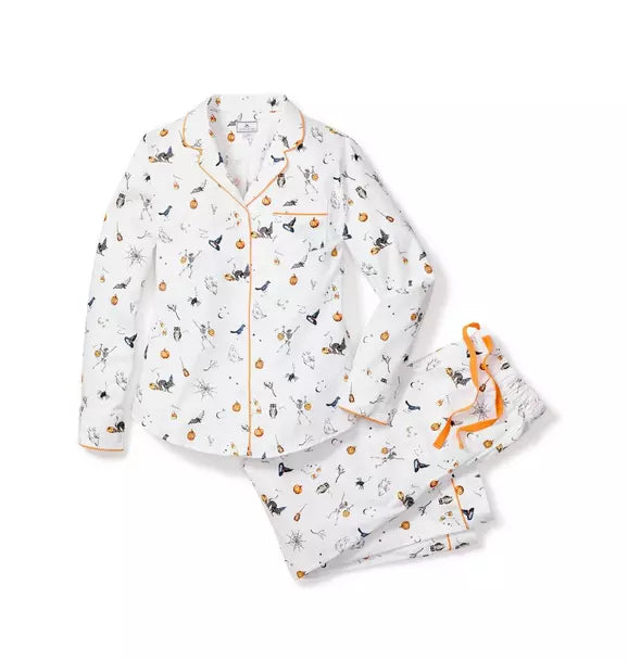 Women's Twill Pajama Set in Trick or Treat