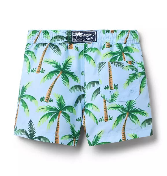 Recycled Palm Tree Swim Trunk