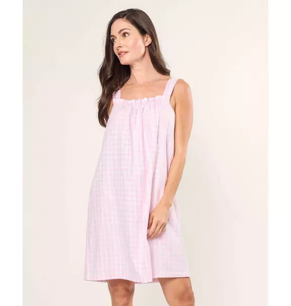 Women's Twill Annabelle Nightgown in Pink Gingham