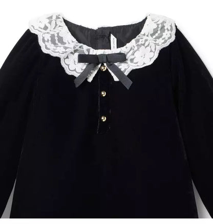 The Velvet Lace Collar Dress