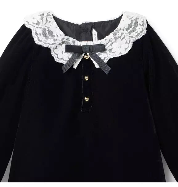 The Velvet Lace Collar Dress