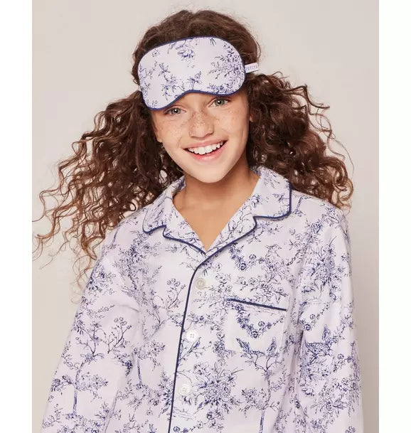 Kid's Twill Sleep Mask in Blue Timeless Toile