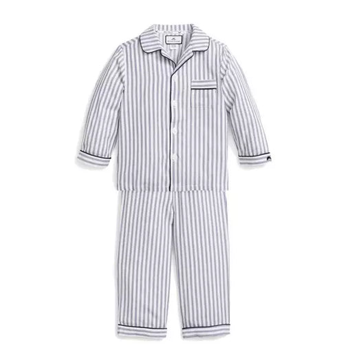 Children's Pajama Set in Navy French Ticking