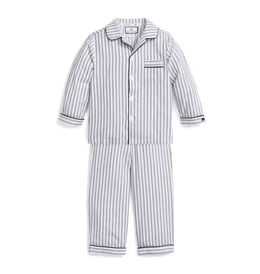 Children's Pajama Set in Navy French Ticking